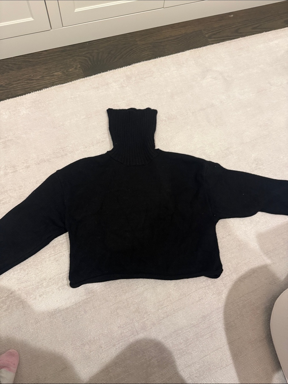 Garage Black Cropped Turtleneck Sweater